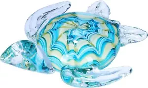 Handmade Glass Figurine Blown Sea Turtle Sculpture Home Decor Paper weight - Picture 1 of 6