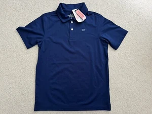 NEW Vineyard Vines Boys’ Solid Performance Polo Size Small Deep Bay NWT - Picture 1 of 5