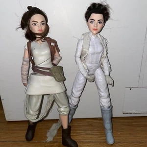 2 Disney Star Wars Action Figure-Forces Of Destin action dolls Rey Leia - Picture 1 of 3