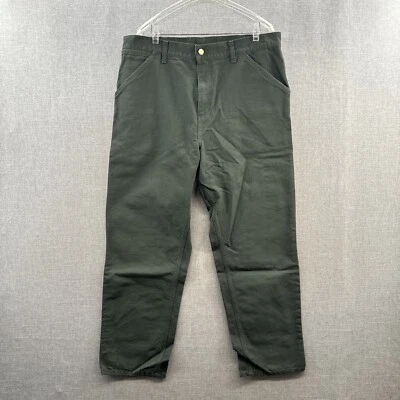 Carhartt Single Knee Pant Mens 36x32 Straight Green Canvas Carpenter Pockets - Image 1 of 4