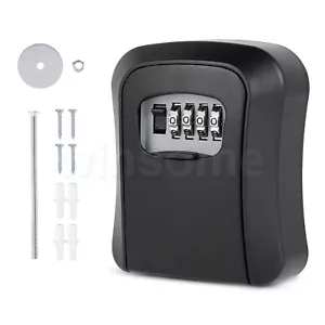 Key Safe Wall Mounted 4 Digit Combination Key Lock Box Secure Key Indoor Outdoor - Picture 1 of 7