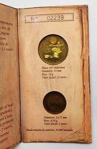 2 + 12 EURO GOLD PLATED SILVER COIN SET / JUAN CARLOS Y SOFIA / SPAIN - Picture 1 of 4