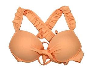 Salt & Cove einfarbig Rüschen-Träger gekreuzter Rücken Junior Schwimmen Bikini Oberteil Neu mit Etikett - Bild 1 von 2