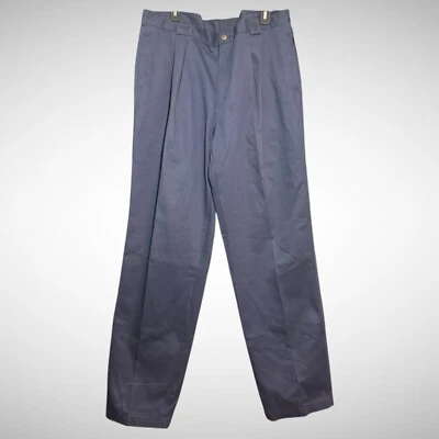 Pantalones de Cabeza de Pato Vinateg para Hombres 38 X 34 Azul Sólido Plisados Pantalones Chinos Hechos en USA  Foto 1 de 4