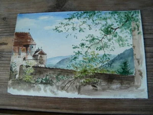 9x ACUARELA paisaje 1896 c.23x15 cm castillo Seebenstein Pitten Liesertal Seebach - Imagen 1 de 11