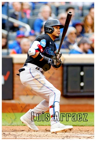 MARLINS SECOND BASEMAN LUIS ARRAEZ 13”x19" 2023 PHOTO POSTER Cover