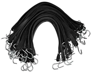 50 Pack of - 21" Inch Natural Rubber Bungee Cords with Hooks(32" Max Stretch)... - Picture 1 of 3