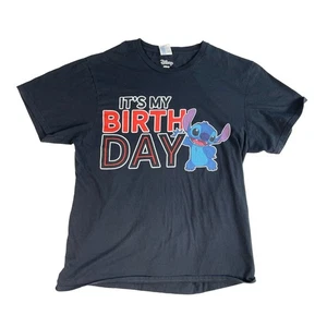 Disney It's My Birthday Stitch T-Shirt Herren Schwarz Large - Bild 1 von 5