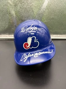 Andre Dawson & Ken Singleton Montreal Expos Signed Riddell Mini Helmet - JSA - Picture 1 of 5