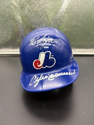 Andre Dawson & Ken Singleton Montreal Expos Signed Riddell Mini Helmet - JSA - Image 1 of 4