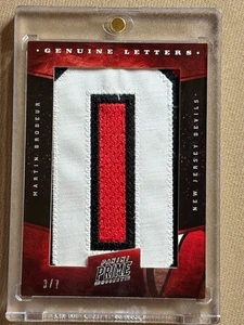 Martin Brodeur Panini Prime Letras Genuinas "O" 3/7 RARO Juego Usado 2012 Panini - Imagen 1 de 2