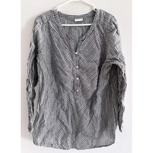 J. Jill Top Damen groß grau Tunika Leinen leicht Karriere minimalistisch Capsule - Bild 1 von 5