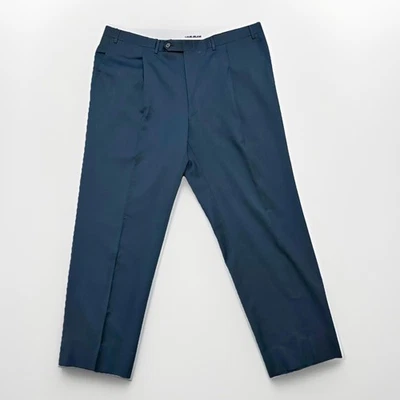 Pantalones de vestir CANALI para hombre 42x30 azul 100 % lana plisados delanteros calce clásico Foto 1 de 4