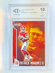 2019 Sage Aspire Silver #ASPPM1 Patrick Mahomes  Kansas City Chiefs BCCG 10 MINT - Picture 1 of 5