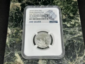 S 2019 Edición Limitada Silver Pacific Historical Quarter "NGC PF70 Ultra Cameo" - Imagen 1 de 2