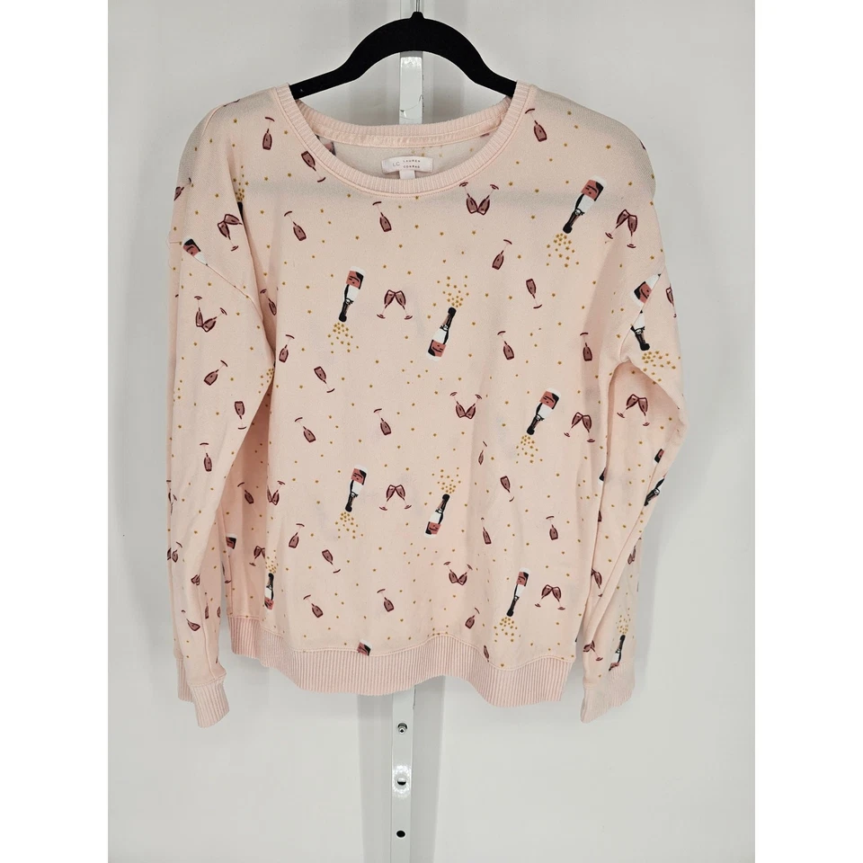 LC Lauren Conrad женщин Sz M пушистый пижамы рубашка с длинным рукавом шампанского розовый - Изображение 1 из 4