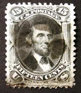 11-26, RNV365 ****** SCOTT #77, 15c LINCOLN, USADO, c1868, CV$190 - Imagen 1 de 2