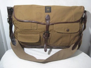 Polo Ralph Lauren Brown Canvas Leather Trim Shoulder Messenger Bag . - Picture 1 of 16