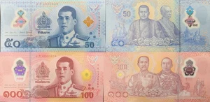 Thailandia 50 100 Baht ND 2025 P 146 147 NUOVO polimero UNC set 2 pezzi senza prezzo di riserva - Foto 1 di 6