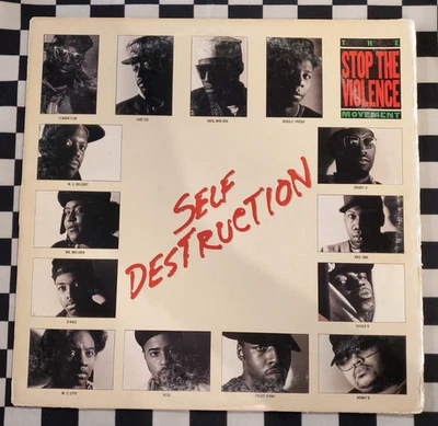 Self Destruction 12" by The Stop The Violence Movement KRS-One vinyl 1989 VG Foto 1 de 4