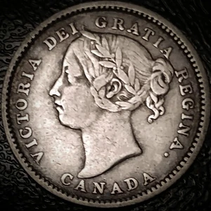 Canada 1887 - 10 Cents, VF - Victoria .925 Silver KM#3 - Picture 1 of 2