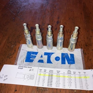 04U-B04 Eaton Hose End, Lot of 4, Free Ship, 1/4" ID Hose, #4 Inv. flare - Picture 1 of 3