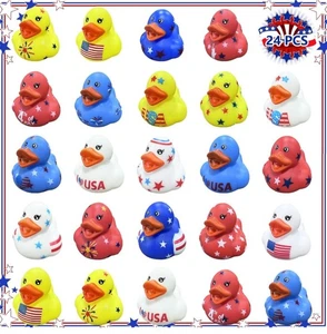 24 Stück Patriotische Gummienten, 4. Juli Gummienten für Jeeps, USA Memorial Day - Bild 1 von 6