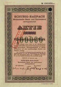 Schurig Raupach Band Gurtweberei 1923 Pulsnitz Sachsen Berlin VEBBandtex Gründer - Picture 1 of 2