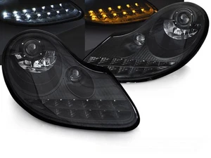 Matt-Black Halogen Headlights for Porsche 911 996/Boxster 1996-2004 EU-spec LPPO - Foto 1 di 10