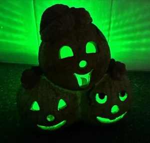 Vintage Jack O Lantern Porcelain Halloween Pumpkin Figurine Luminary Kitcshy - Picture 1 of 13