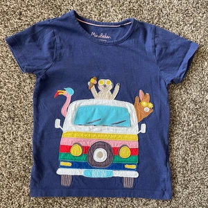 Mini Boden Road trip tee bus animals girls size 7-8 - Picture 1 of 5