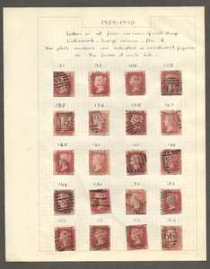 Great Britain  100 used penny reds Victoria with different plate numbers [199 - Picture 1 of 7