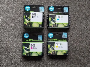 HP 903XL CZARNY CYJAN MAGENTA ŻÓŁTY, ZESTAW WKŁADÓW ATRAMENTOWYCH. 2023 2024, NOWY & ZAPIECZĘTOWANY - Zdjęcie 1 z 2