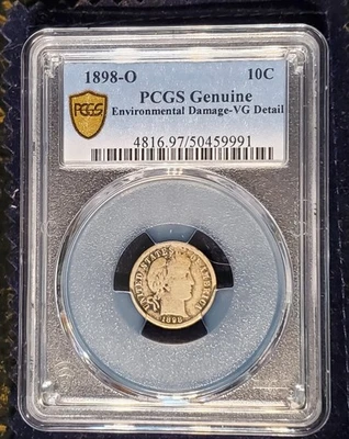 1898-O PCGS Genuine VG Detail 10c Barber Dime - Image 1 of 2