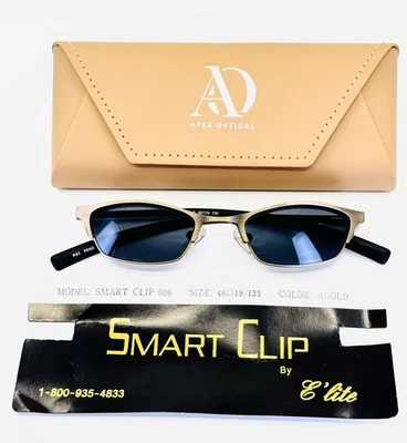 ELITE EYEWEAR SMART CLIP 606 AGOLD Bronce Rectángulo Anteojos 46-19-135 B:25 B Foto 1 de 4