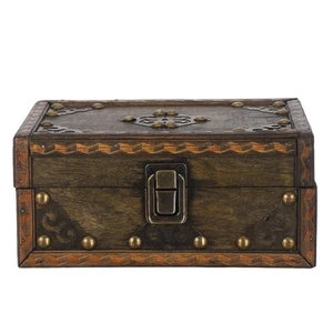 Vintage Schatztruhe aus Holz: Deko-Box für Schmuck und Andenken Retro - Bild 1 von 12