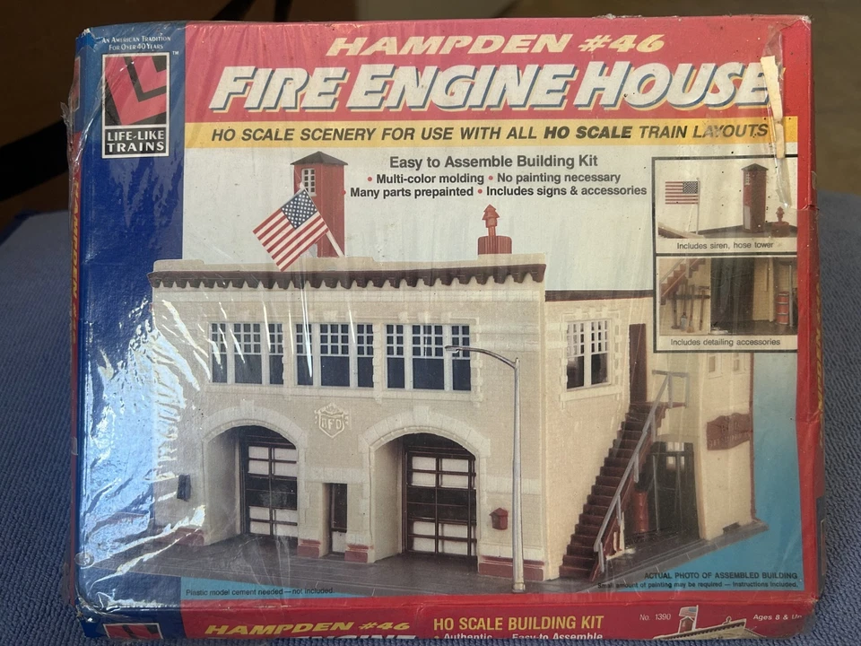 Vintage Life-Like Fire Engine House Hampden #46 Kit New in Box - Image 1 of 1