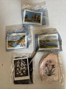 Vintage Bunka Embroidery Punch Kits Lot Of 5 - Picture 1 of 2