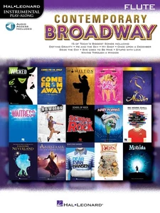 Contemporary Broadway for Flute Solo Sheet Music 15 Songs Play-Along Book Audio - Picture 1 of 1