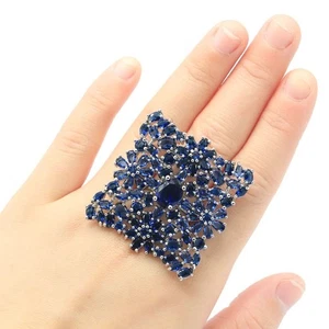 Luxury Big Heavy 19g Tanzanite Woman's Wedding Silver Rings 7.25 - Bild 1 von 3