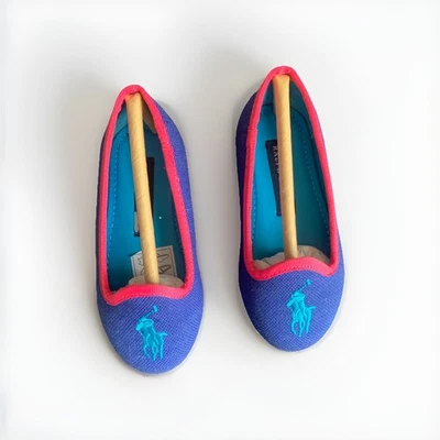 New Ralph Lauren pink baby Uk 5.5 Toddler Ballets Royal Blue/Jayde - Image 1 of 4