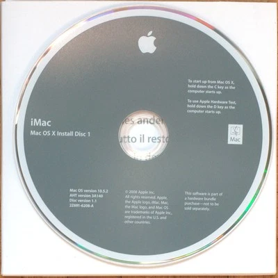 APPLE MACINTOSH • IMAC 2008 • CORE 2 DUO • SET INSTALLATION 2 DVD • OSX 10.5.2 - Photo 1/4