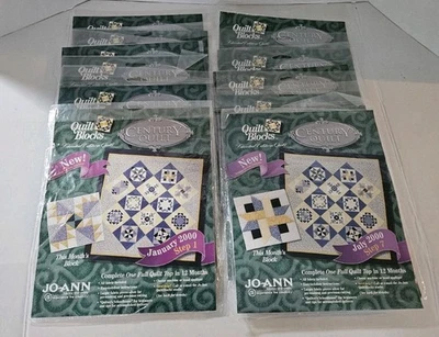 Juego completo de bloques de colchas Joann Fabrics Century 2000 meses 1-12 nuevo nuevo en stock Foto 1 de 4