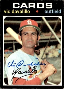 Vic Davalillo 1971 Topps #4 St Louis Cardinals Autographed Signed Baseball Card - Picture 1 of 2