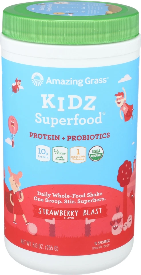 Proteína en polvo Kidz SuperFood orgánica verduras frutas probióticos 10 g proteína vegetal Foto 1 de 4