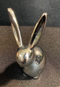 Umbra Heavy Silver Chrome Metal Rabbit Figure - Ring Holder Bunny Ears-PREOWNED - Picture 1 of 6