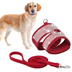 Pet Dog Harness Non Pull Leash Harness for Small Medium Dogs Rhinestone Harness - Picture 1 of 12