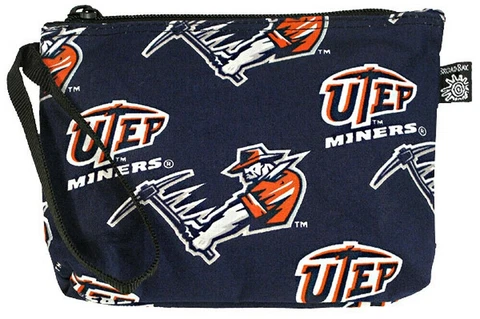 UTEP Clutch or Coin Purse WRISTLET for Makeup or ID University of Texas El Paso Cover