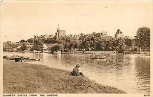 Windsor Castle Brocas London England Postcard RPPC PM 1937 Postcard - Picture 1 of 2