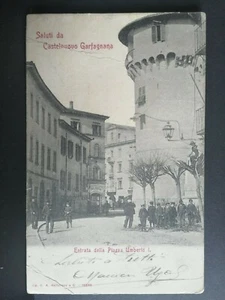Cartolina Castelnuovo Garfagnana Entrata della Piazza Umberto I Animata IB93 - Foto 1 di 1
